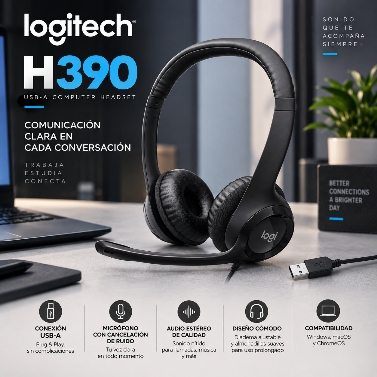 AUDIFONO LOGITECH H390 USB
